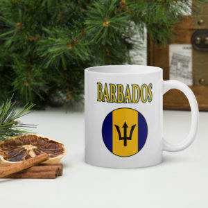 Barbados Trident – White glossy mug