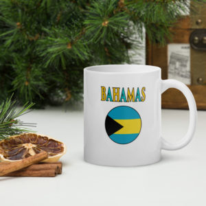 Bahamas Flag – White glossy mug